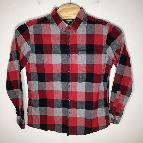 Eddie Bauer Mens Classic Fit Long Sleeve Button Up Flannel Shirt Size Large - Picture 2 of 6